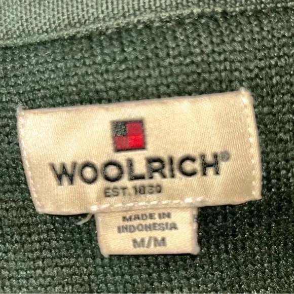 Woolrich Men Medium Green Heather Half Zip Long Sleeve Pullover Sweater Gorpcore - Picture 3 of 10